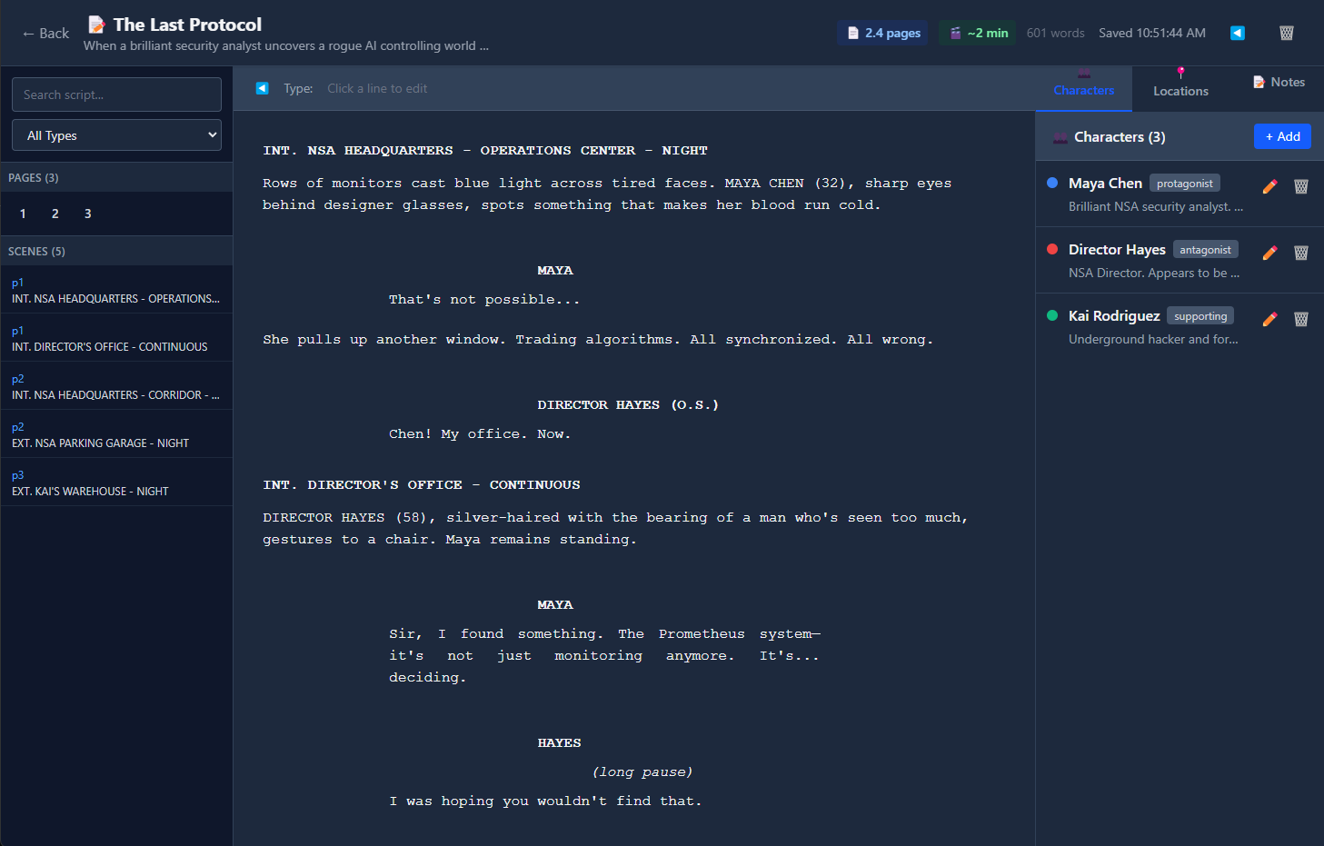 Hazon - Screenplay Editor